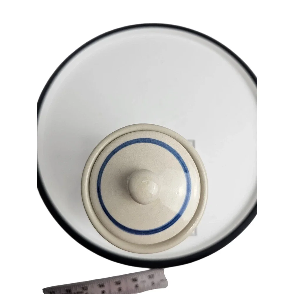 Ceramic Jar with Lid Blue Floral‎ Design Kitchen Storage Container
